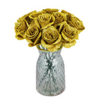 Gold glitter rose bouquet 30pcs with stems for wedding Valentine's Day party home decor
