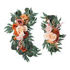 Gold boho wedding arch flowers kit dusty rose eucalyptus garland drapes decor