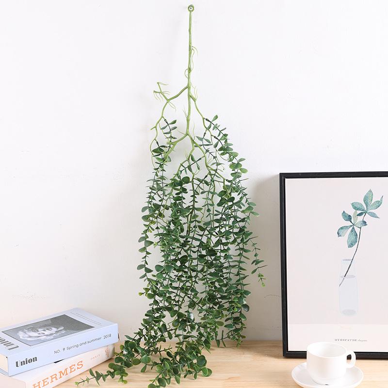 Green artificial hanging potted plant for home office patio bedroom indoor outdoor decor