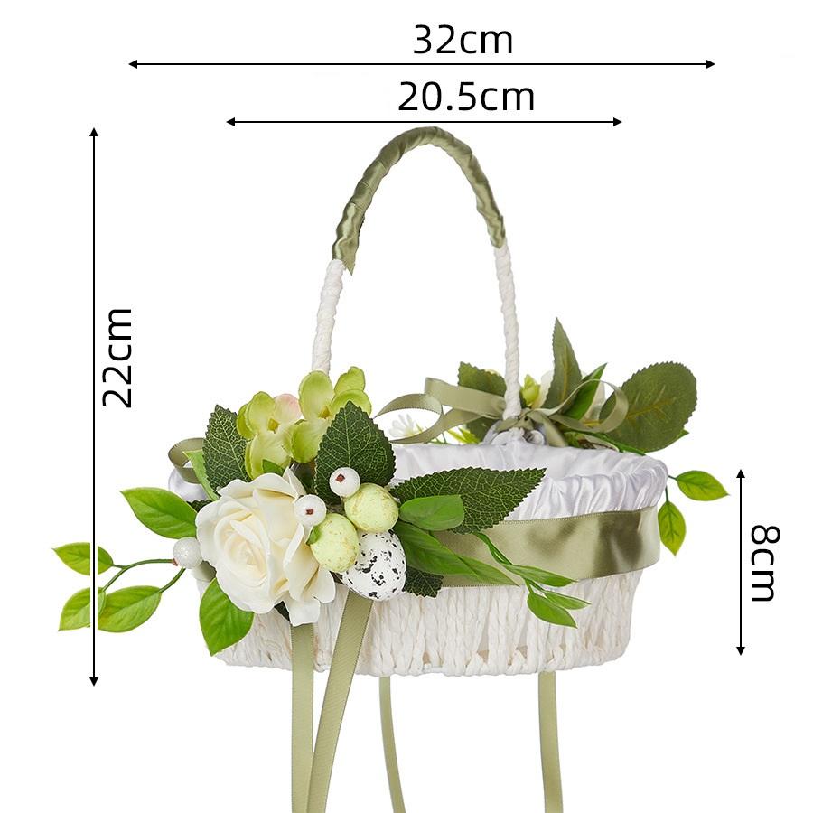Green simulation flower basket centerpiece for wedding anniversary and home decor
