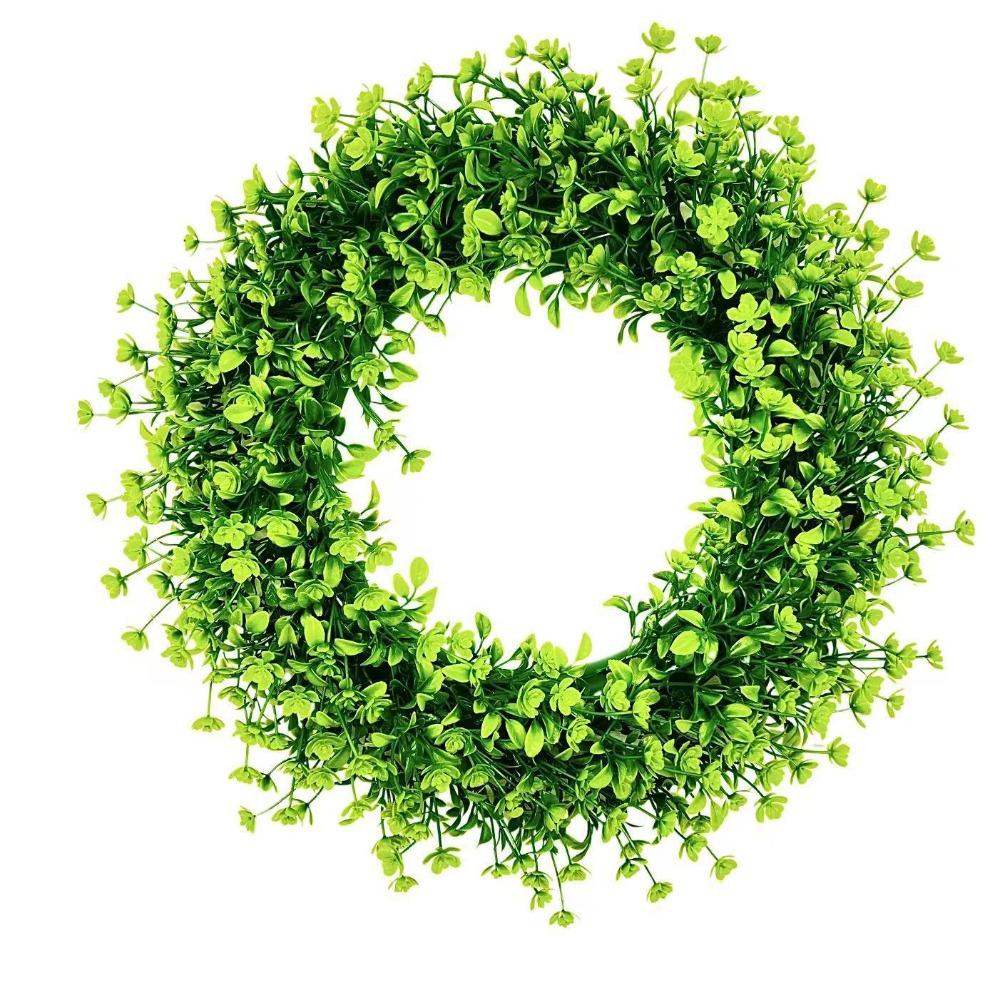 Green wildflower artificial wreath for front door porch wall farmhouse decor