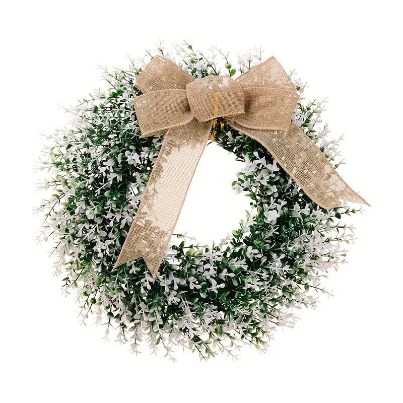 Green burlap bow decoration for front door wreath wedding and indoor outdoor all season decor
