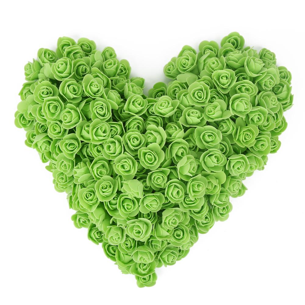 Green mini foam rose heads 500pcs bulk for DIY wedding bouquet baby shower party decor