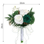 Green handmade bridal wedding bouquet artificial flowers for ceremony church decoration