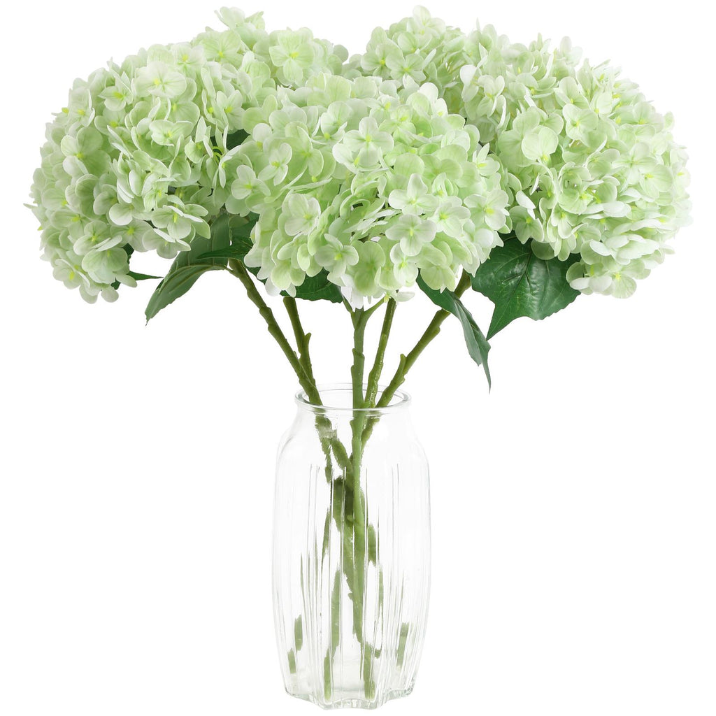 Green real touch latex hydrangea 4pcs 21 inch for wedding centerpiece home baby shower decor