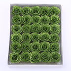 Green glitter roses bouquet 30pcs with stems for wedding party Christmas home decor