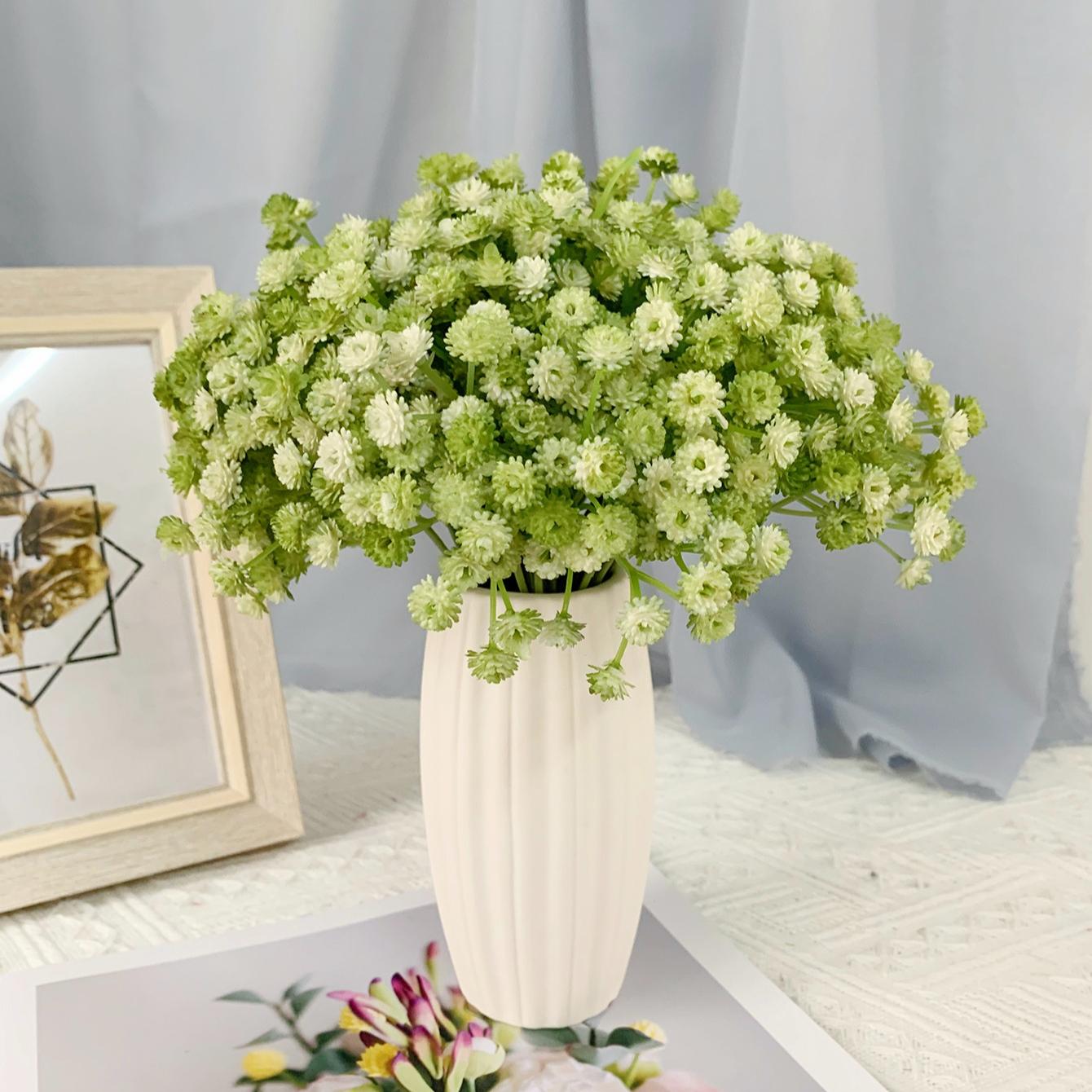 Green artificial baby's breath gypsophila bouquet for wedding garden home DIY decoration