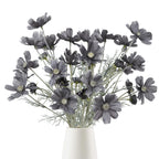 Grey artificial cosmos wildflowers 6pcs 24 inch for wedding party home kitchen decoration
