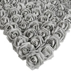 Grey artificial stemless foam rose heads 200pcs for wedding DIY party home decor