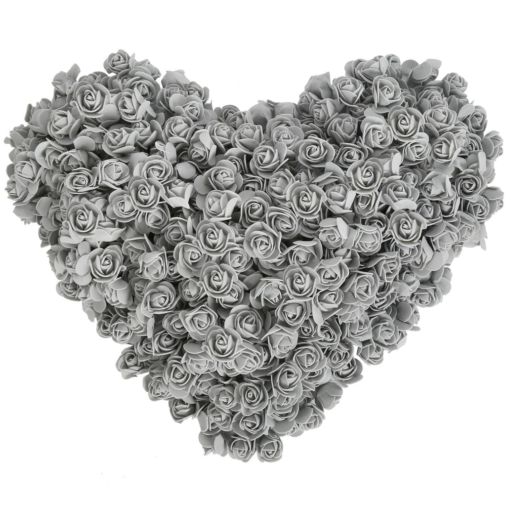 Grey mini foam rose heads 500pcs bulk for DIY wedding bouquet baby shower party decor