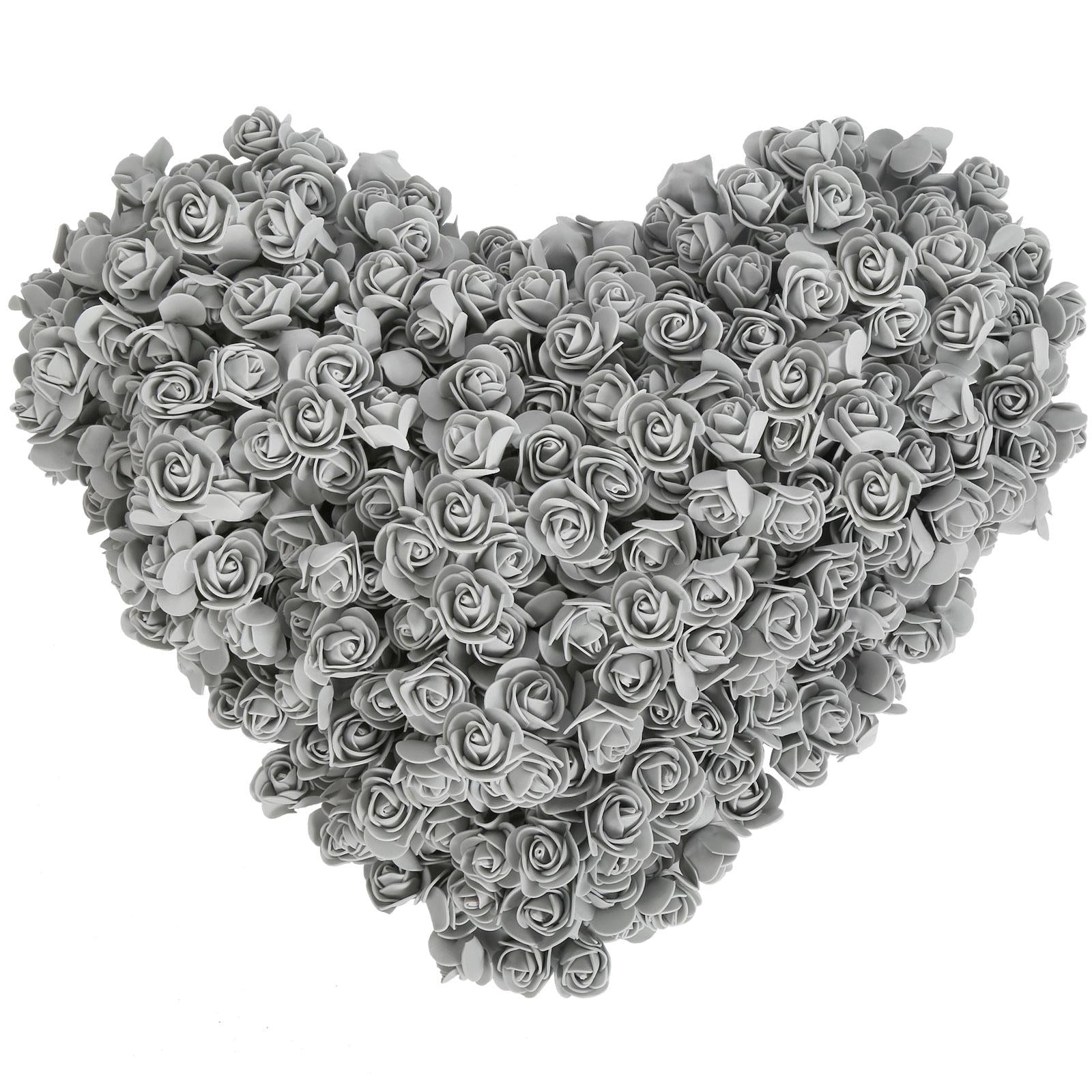 Grey mini foam rose heads 500pcs bulk for DIY wedding bouquet baby shower party decor