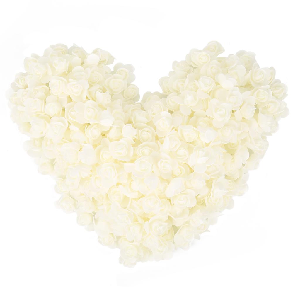 Ivory mini foam rose heads 500pcs bulk for DIY wedding bouquet baby shower party decor