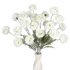 Ivory faux kiku chrysanthemum ball flowers 5pcs 24 heads flocking stems for wedding bouquet home decor