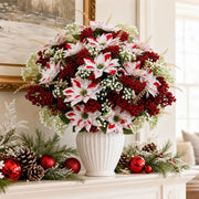 Christmas Poinsettia Floral Arrangement – 12 Pcs