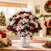 Christmas Poinsettia Floral Arrangement – 12 Pcs