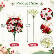 Christmas Poinsettia Floral Arrangement – 12 Pcs