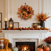 19.7 in Thanksgiving Pumpkin Sunflower Wreath