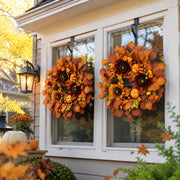 19.7 in Thanksgiving Pumpkin Sunflower Wreath