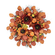 19.7 in Thanksgiving Pumpkin Sunflower Wreath