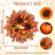 19.7 in Thanksgiving Pumpkin Sunflower Wreath