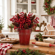 Red Berry and Pine Cone Picks – 25 Pcs