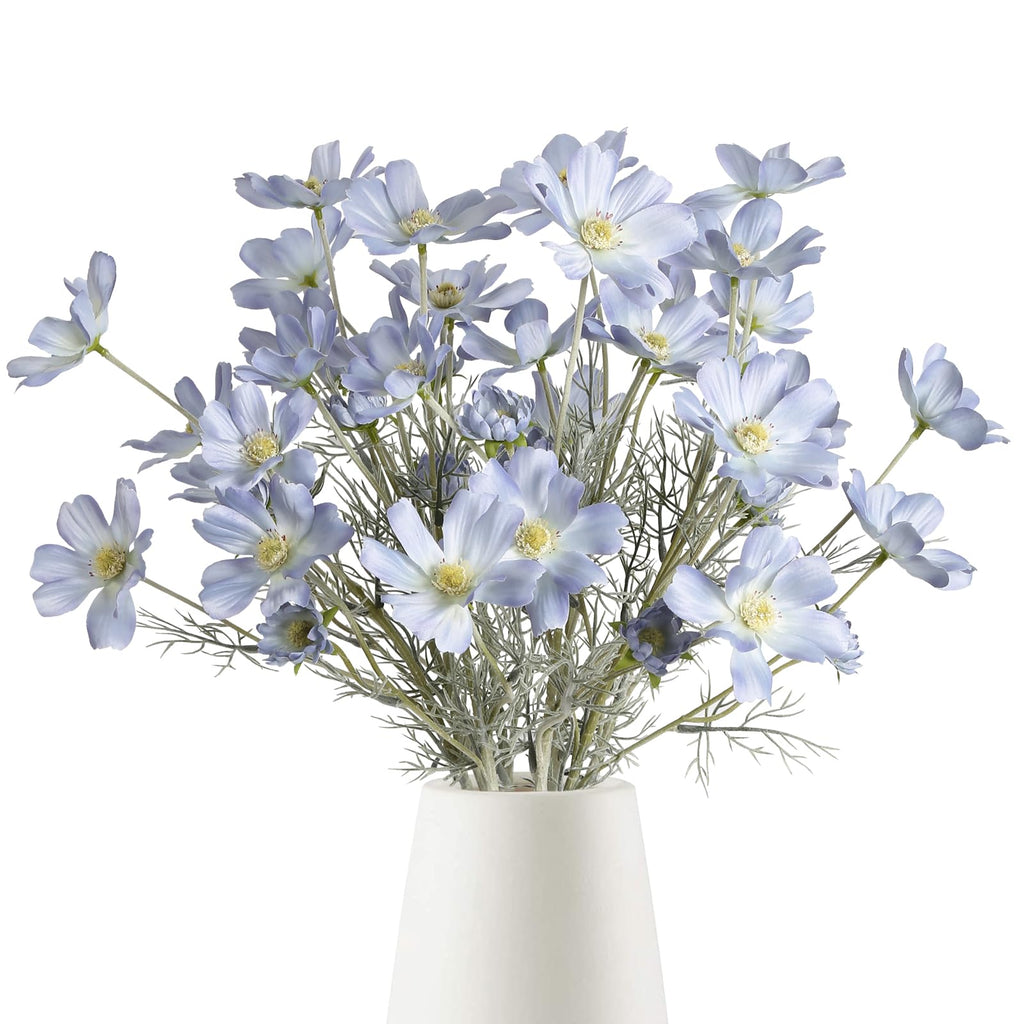 Light blue artificial cosmos wildflowers 6pcs 24 inch for wedding party home decoration