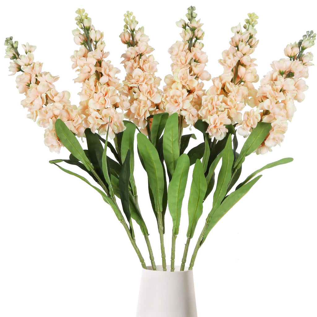 Champagne Delphinium Flowers 6pcs 34 Inch Long Stem for modern wedding decor by IPOPU