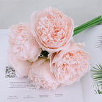 Light pink artificial peony flowers bridal bouquet wedding centerpiece home decor
