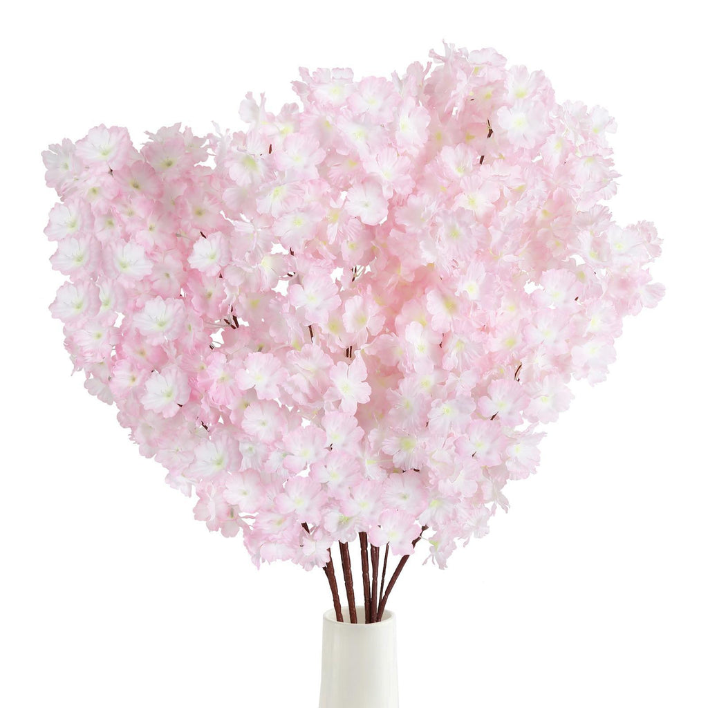 Light pink artificial cherry blossom flowers 43 inch long stem for home wedding party bedroom decor