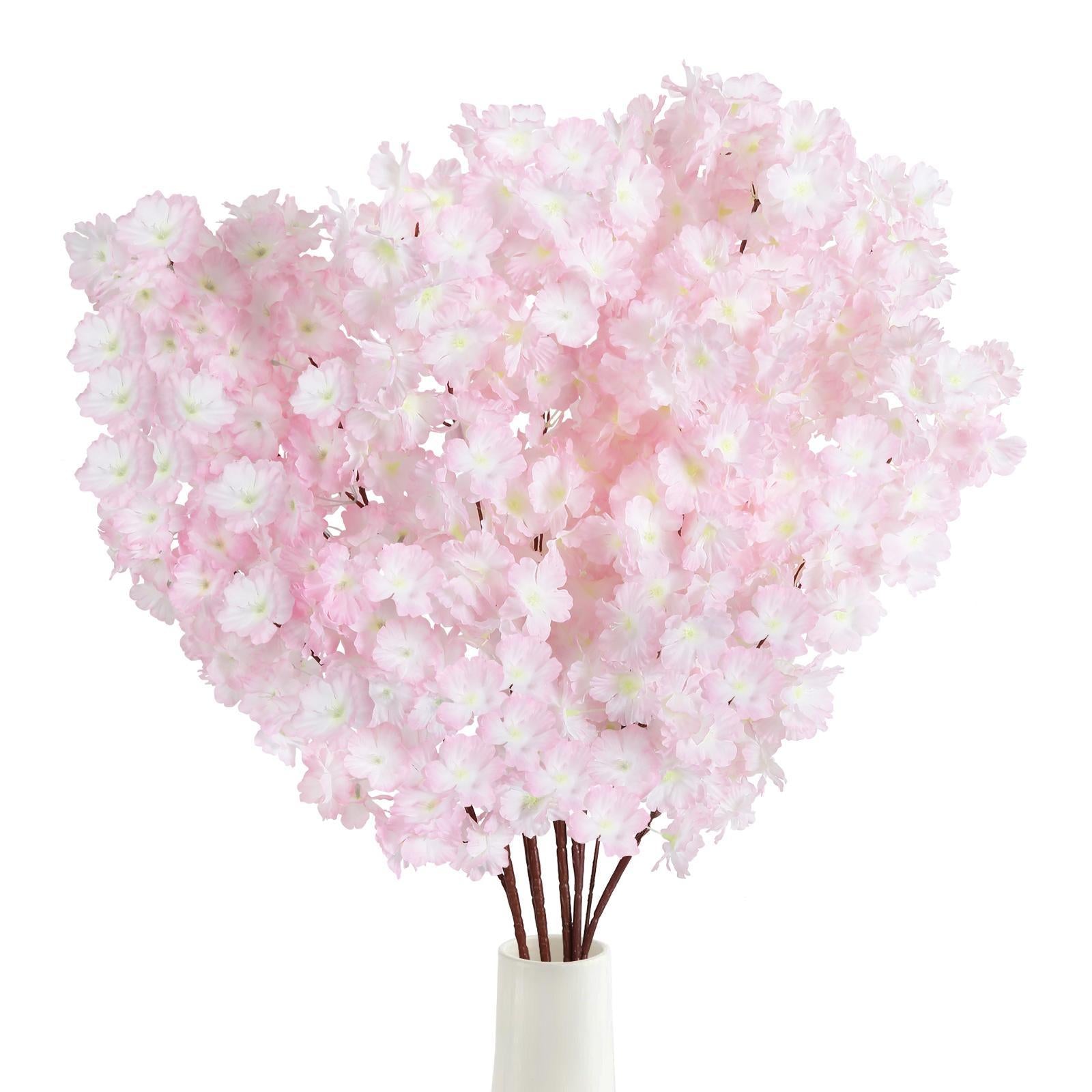 Light pink artificial cherry blossom flowers 43 inch long stem for home wedding party bedroom decor