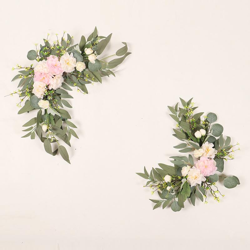 Light pink artificial dusty rose flower swag for wedding arch backdrop decor