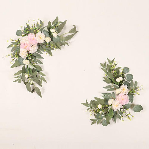 Light pink artificial dusty rose flower swag for wedding arch backdrop decor