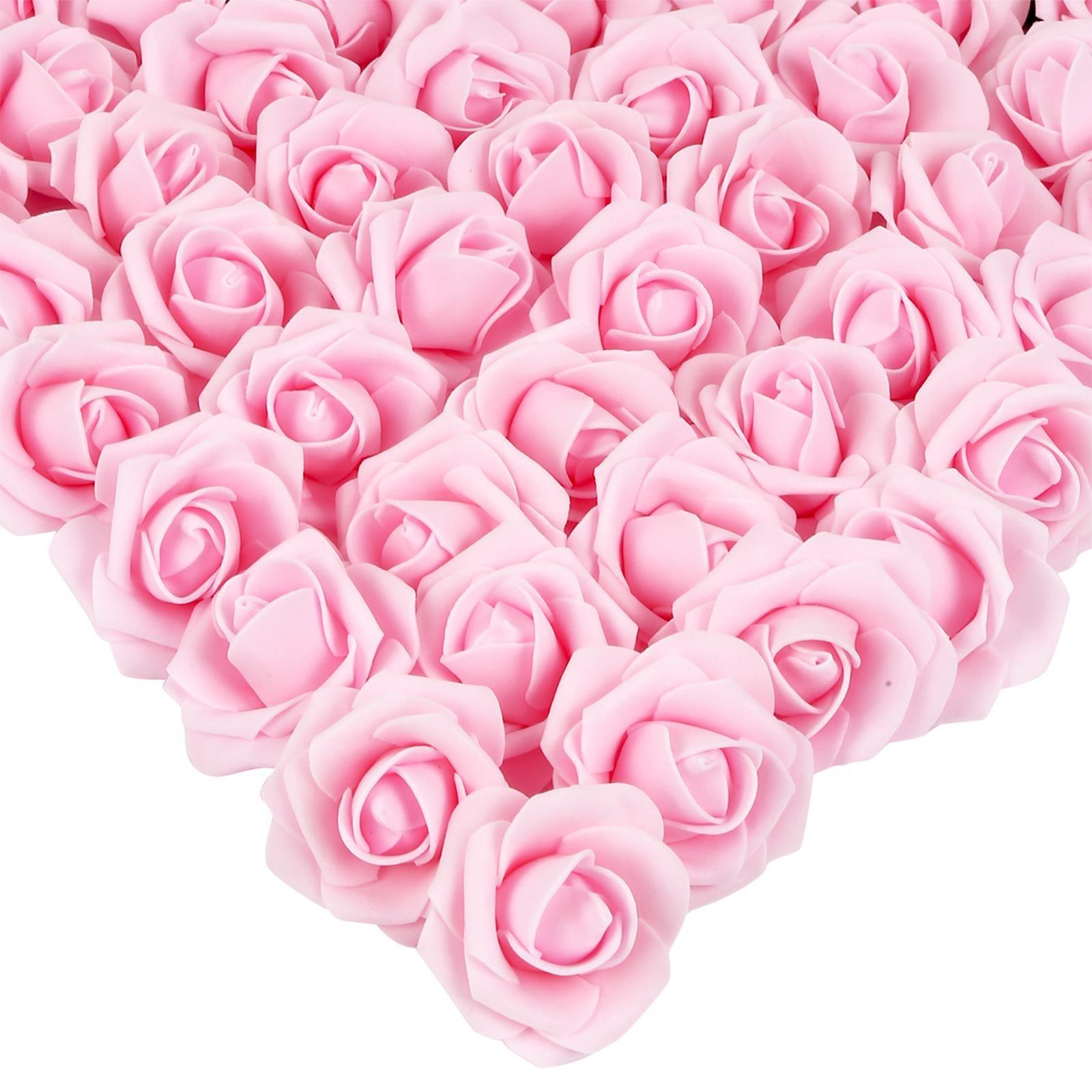 Light pink artificial stemless foam rose heads 200pcs for wedding DIY party home decor