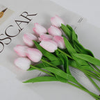 24PCS White Tulips Artificial Flowers Real Touch Tulips Flowers White Tulips Flowers for Home Table Decoration Wedding Bouquet Party Baby Shower Centerpieces Bridal Bouquet Decor