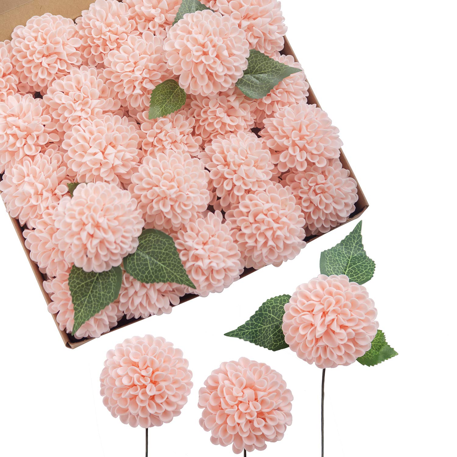 Light pink foam artificial flowers 25pcs for wedding centerpiece graduation baby shower decor