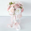 Light pink artificial toss rose bouquet for wedding ceremony church decoration anniversary