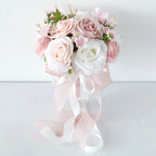 Light pink artificial toss rose bouquet for wedding ceremony church decoration anniversary