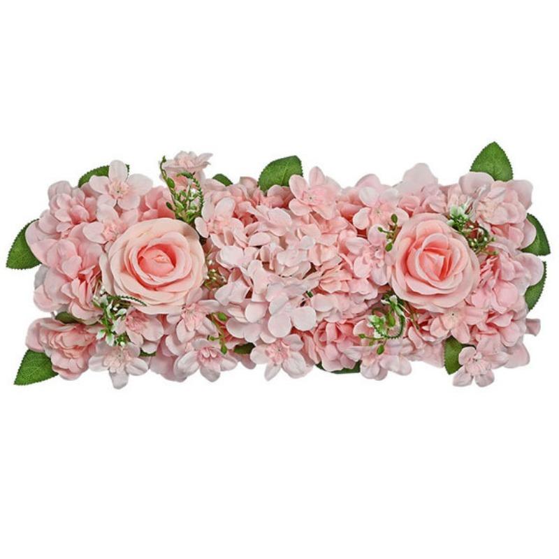 Light pink faux rose flower row for wedding reception and party centerpiece