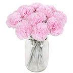 Light pink artificial carnation flowers 16pcs for wedding bouquet home table decor Mother's Day
