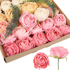 Light pink mix artificial rose heads 20pcs bulk for wedding centerpiece home decor