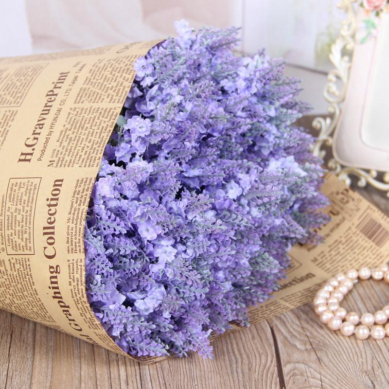 Light purple artificial lavender bouquet 6 bundles for home wedding office garden decor