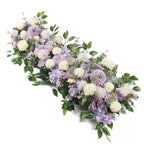 Light purple artificial rose peony swag garland with eucalyptus for wedding arch door decor
