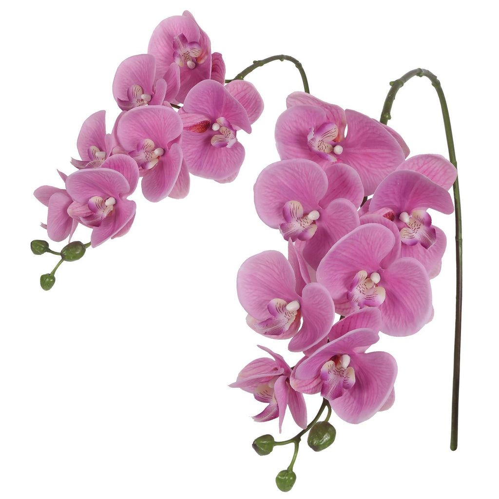 Light purple real touch phalaenopsis orchid branches 34 inch 2pcs for wedding home party decor