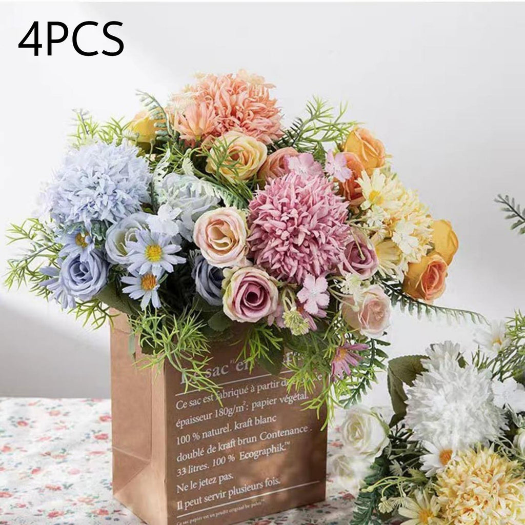Mixed color artificial dandelion bouquet set of 4 for wedding and home decor