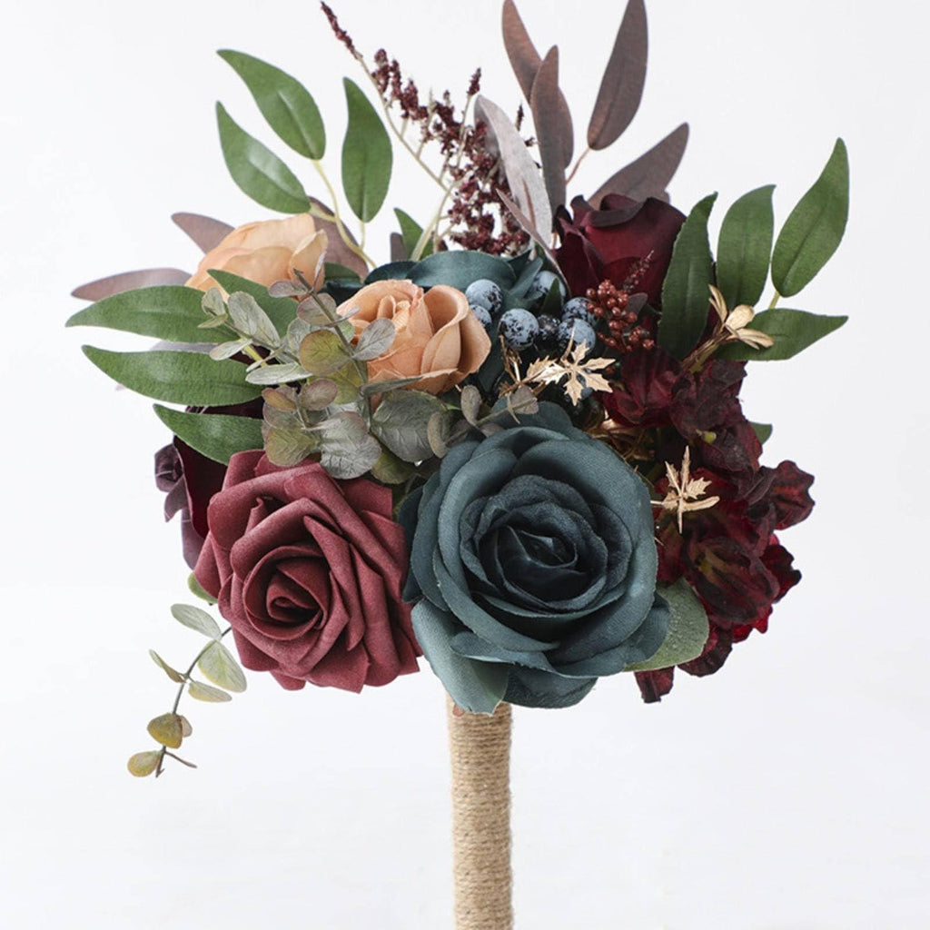 Navy blue artificial lavender bridesmaid bouquet for wedding ceremony anniversary bridal party