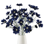 Navy blue artificial cosmos wildflowers 6pcs 24 inch for wedding party home kitchen decoration