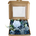 Navy blue bulk artificial flowers with stems for wedding and outdoor DIY decor