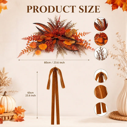 Orange fall teardrop swag Style A product size chart dimensions reference – IPOPU
