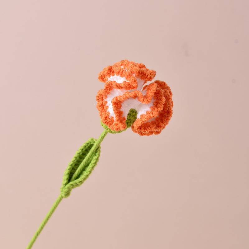 Artificial Gradient Knitted 6pcs Flowers for Wedding Decoration Home Decoration DIY Decoration Crochet Bouquet for Mother's Day Birthday