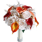 Orange rose wedding bouquet for bride bridesmaid wedding ceremony prom party decoration